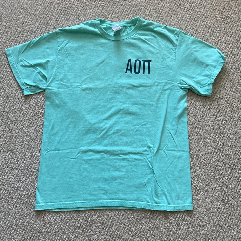 Comfort Colors AOPi Alpha Omicron Pi Smoke Out Arthritis T-Shirt Teal Large NWOT